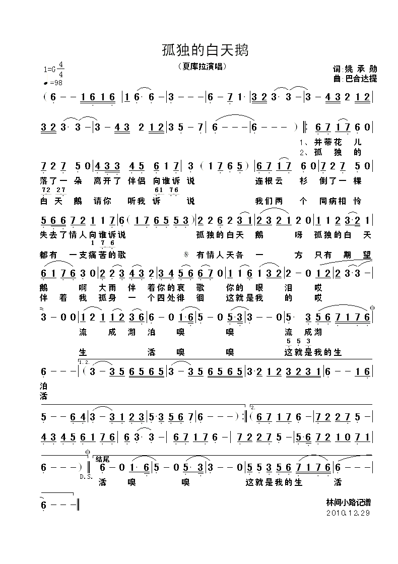 孤独的白天鹅