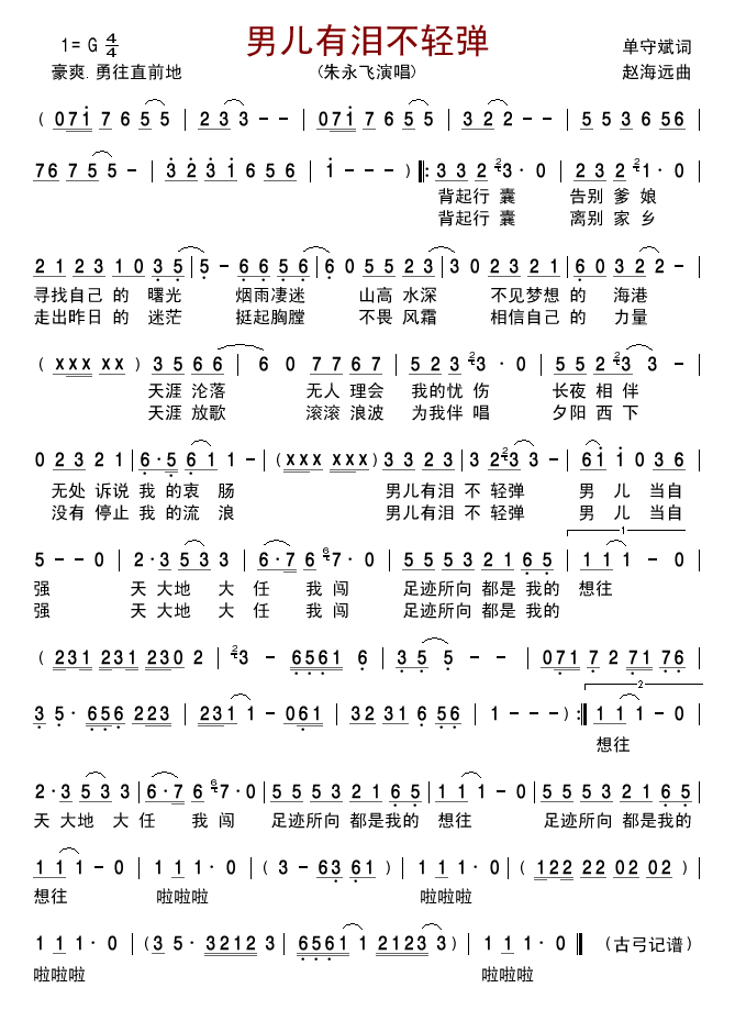 男儿有泪不轻弹