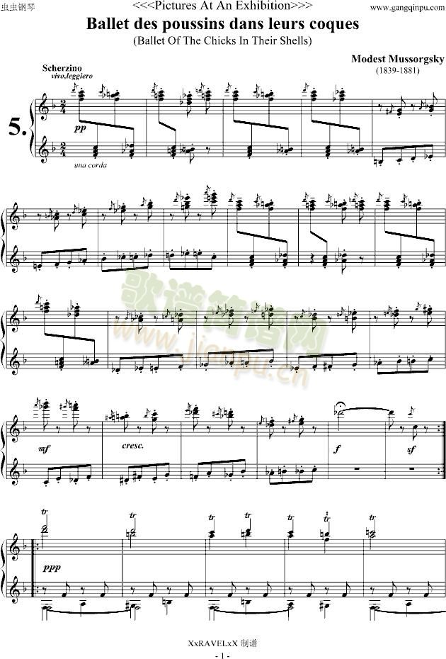 雏鸡的舞蹈-钢琴谱(钢琴曲)-穆索尔斯基
