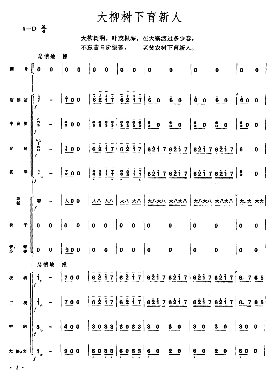 大柳树下育新人（园号独奏曲）（1-5）