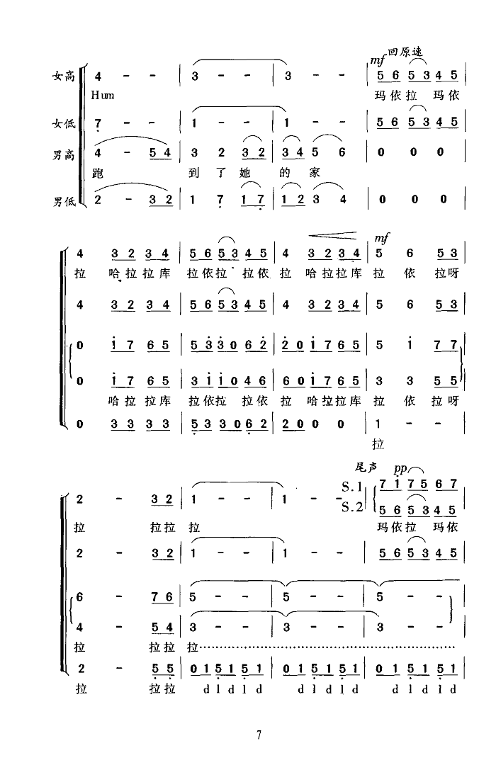 玛依拉(瞿希贤编合唱)