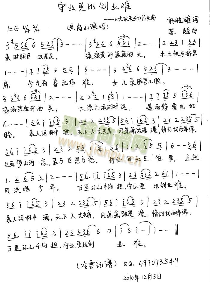 电视剧大汉天子I片头曲守业更比创业难