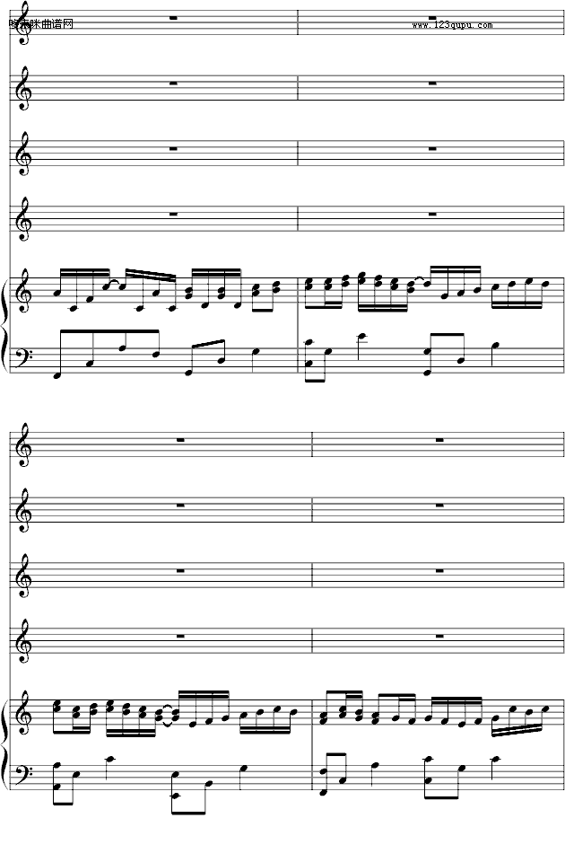 野蛮女友-(总谱)canon-帕赫贝尔-Pachelbel