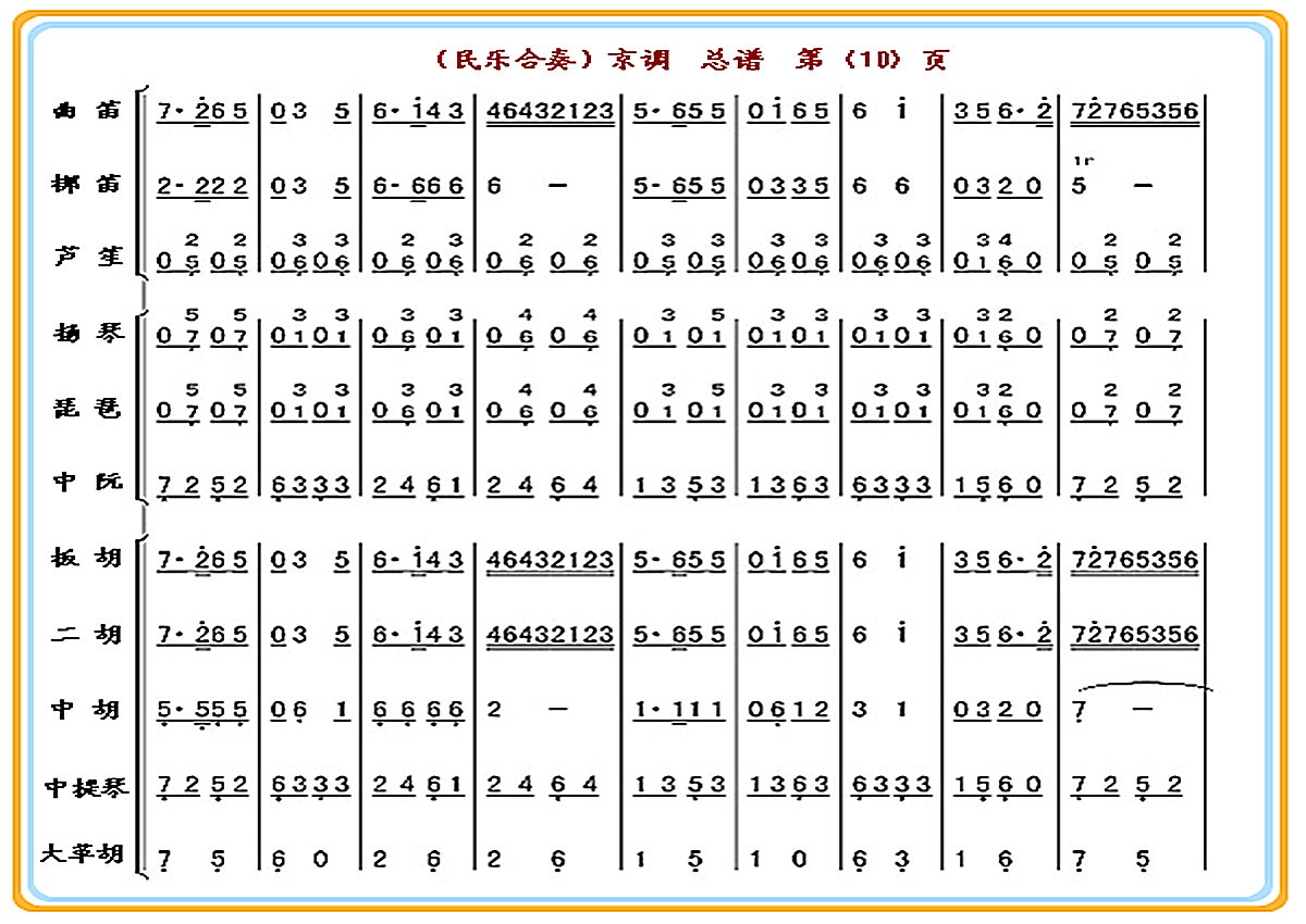 京 调（总谱）10