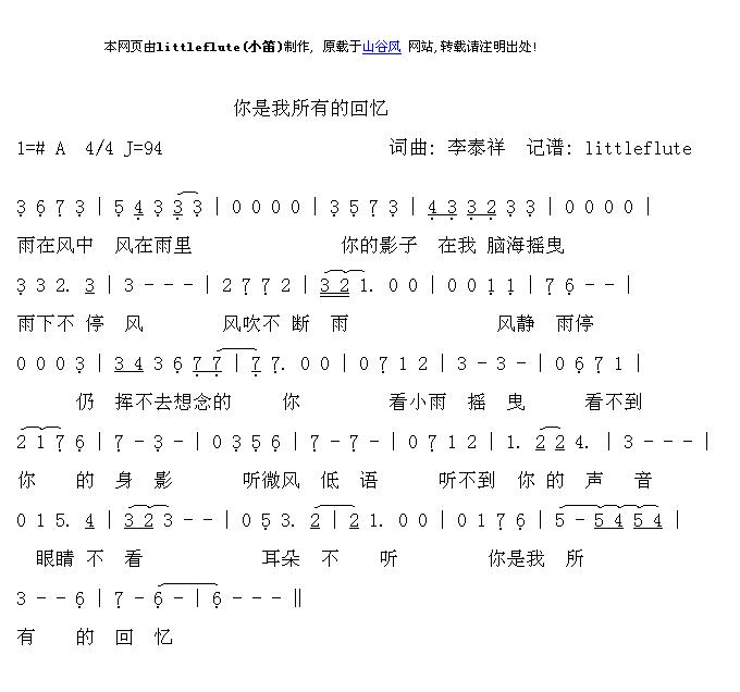 你是我所有的回忆