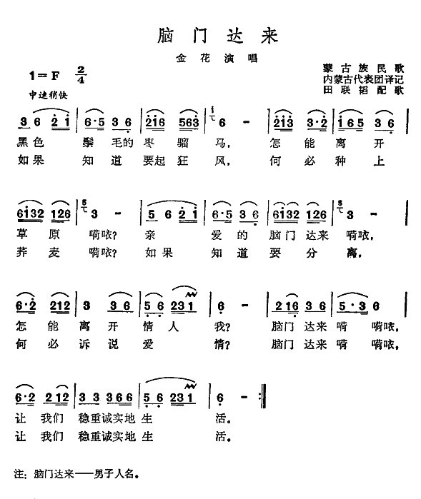 脑门达来