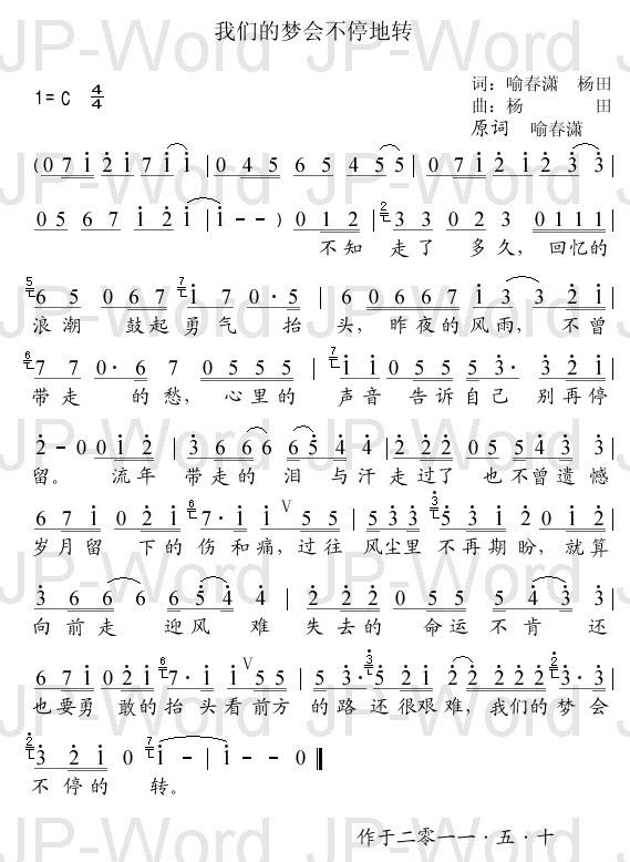 我们的梦会不停的转