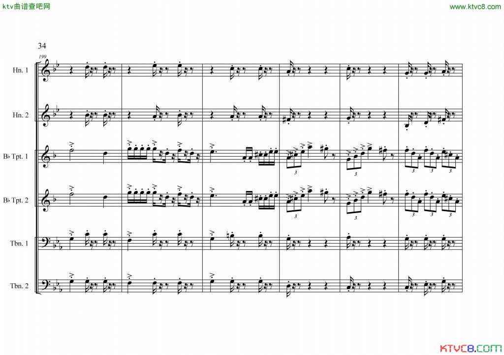 中国航母前奏曲铜管六重奏总谱34