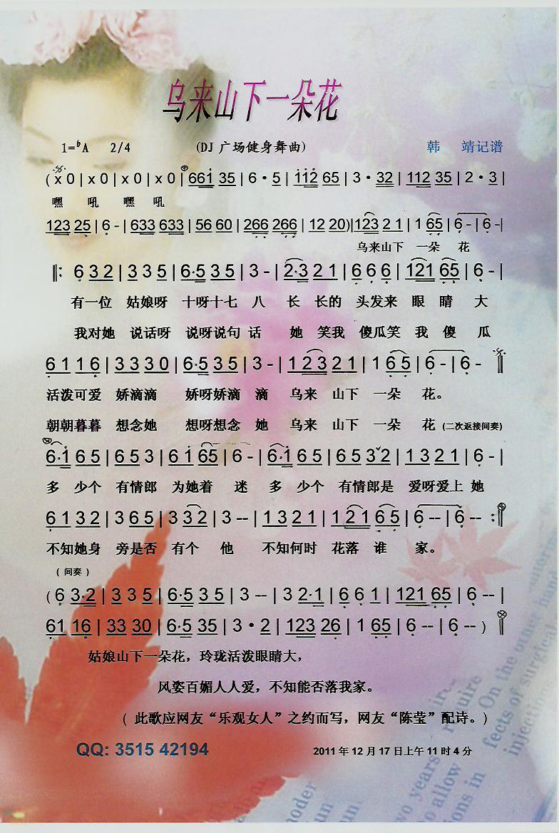 乌来山下一朵花（DJ广场歌舞）【彩谱】