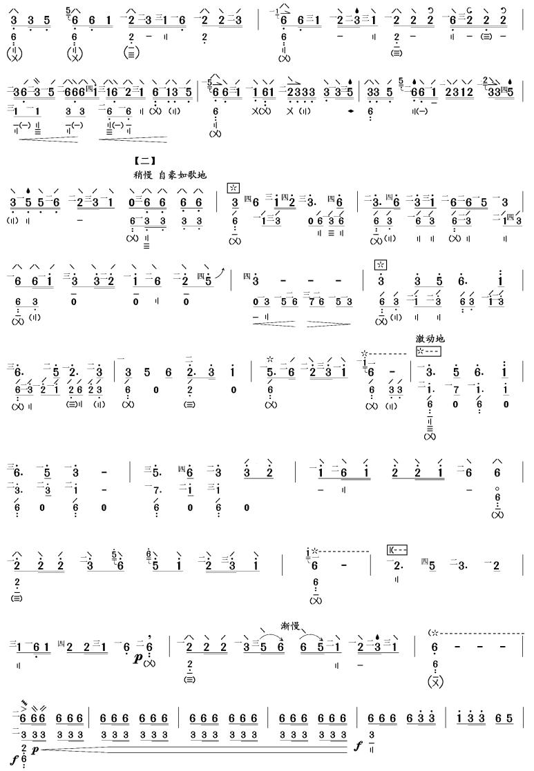 草原雄鹰(琵琶曲谱)