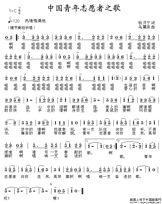 中国青年志愿者之歌