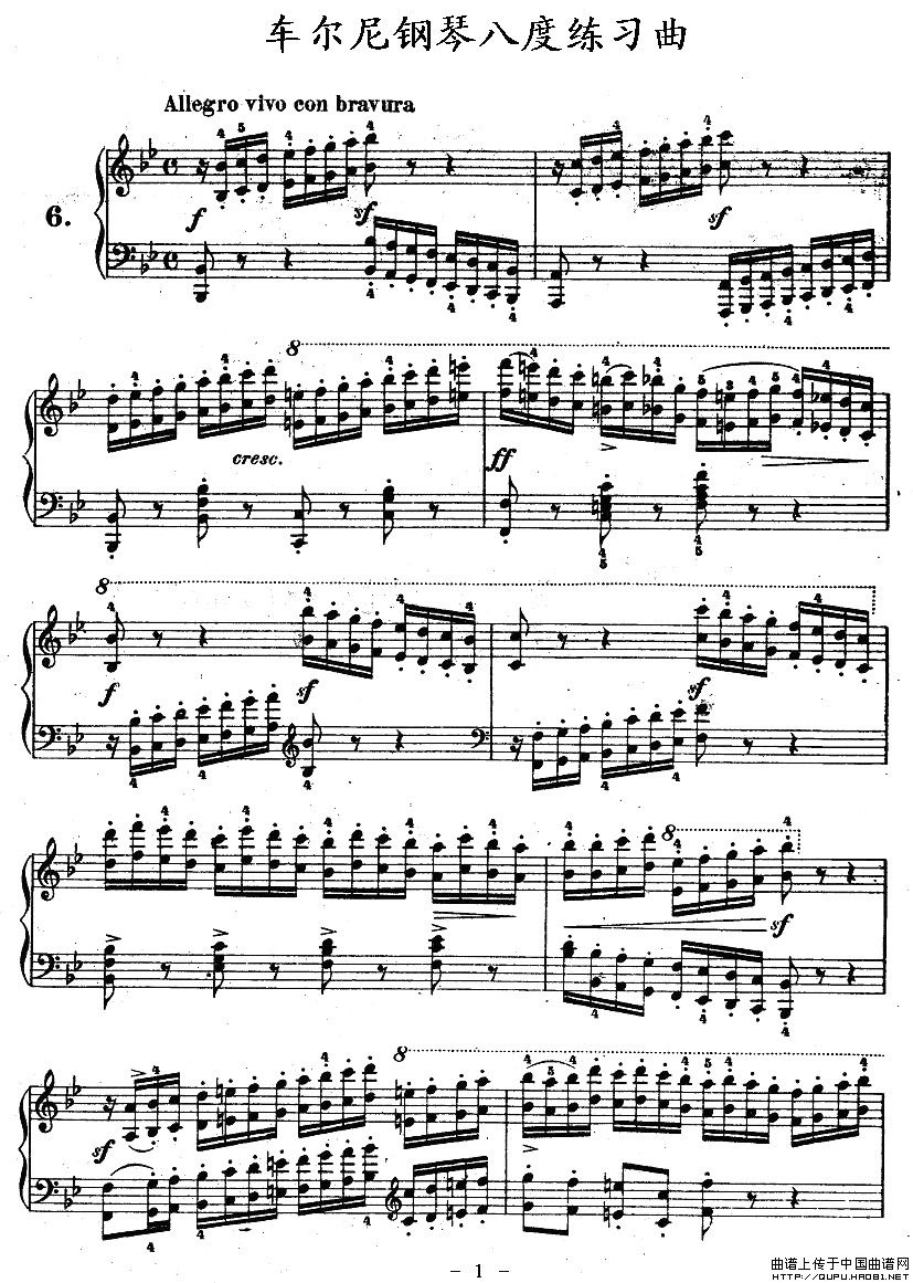 车尔尼钢琴八度练习曲OP.553-6
