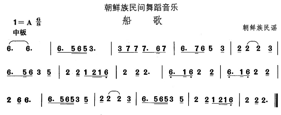 中国民族民间舞曲选（十一）朝鲜族舞蹈：船歌