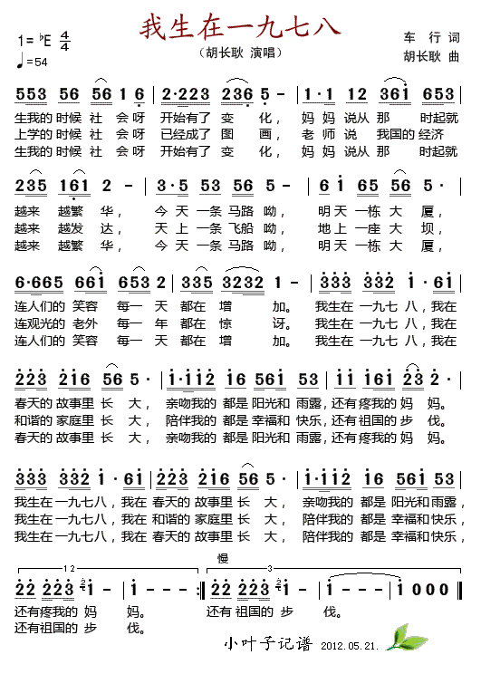 我生在一九七八-胡长耿