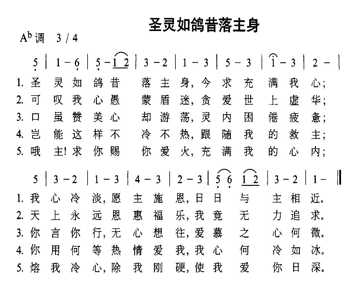 圣灵如鸽昔落主身