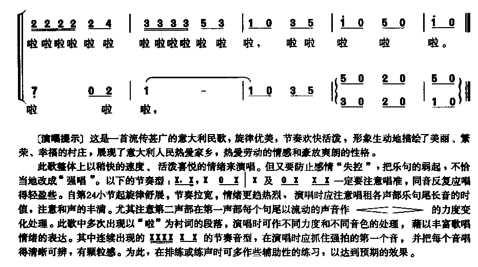 美丽的村庄（二部合唱）