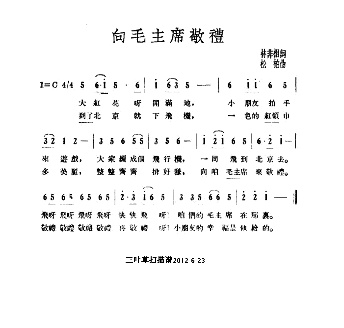 向毛主席敬礼
