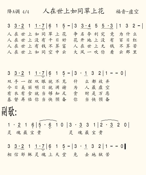人在世上如同草上花