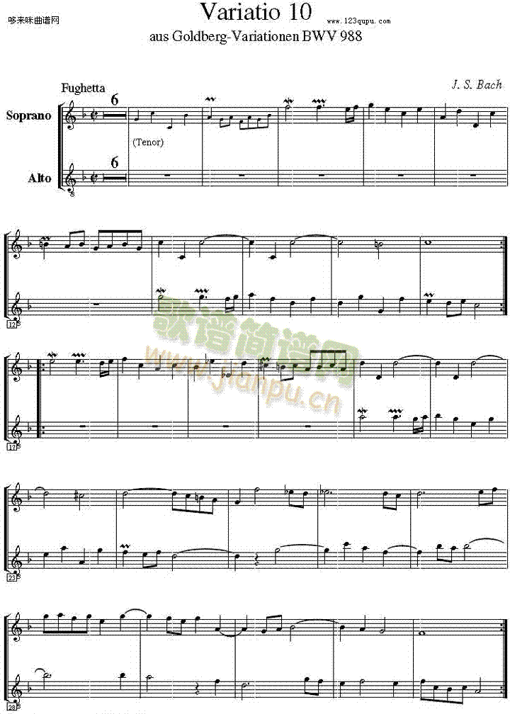 Goldberg Variationen BWV-988（合奏曲总谱加分谱）-巴赫