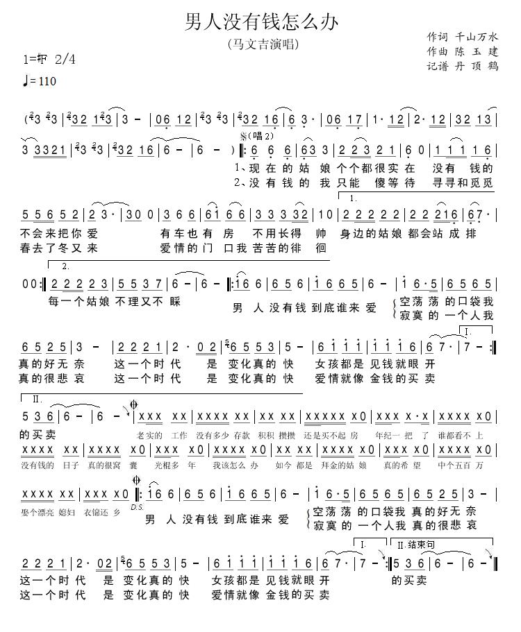 男人没有钱怎么办（网络歌曲）