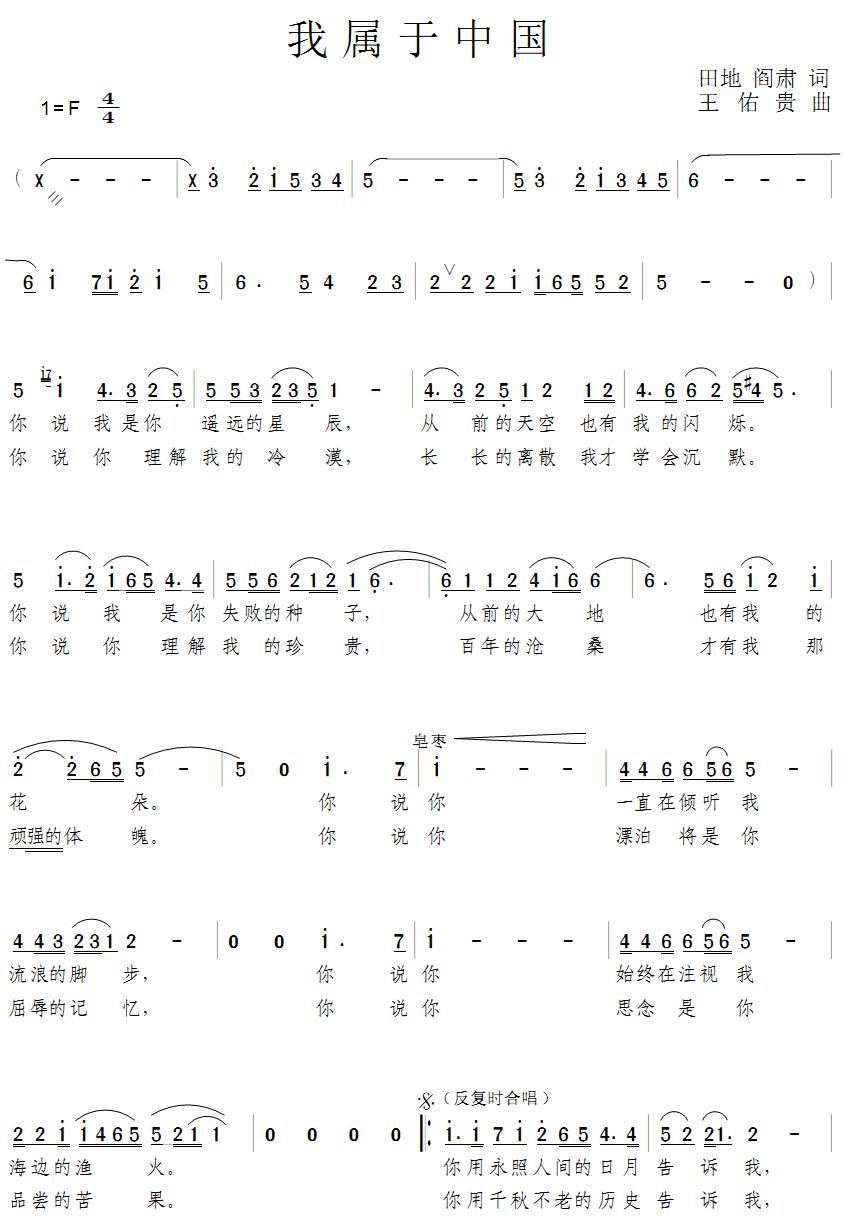 我属于中国
