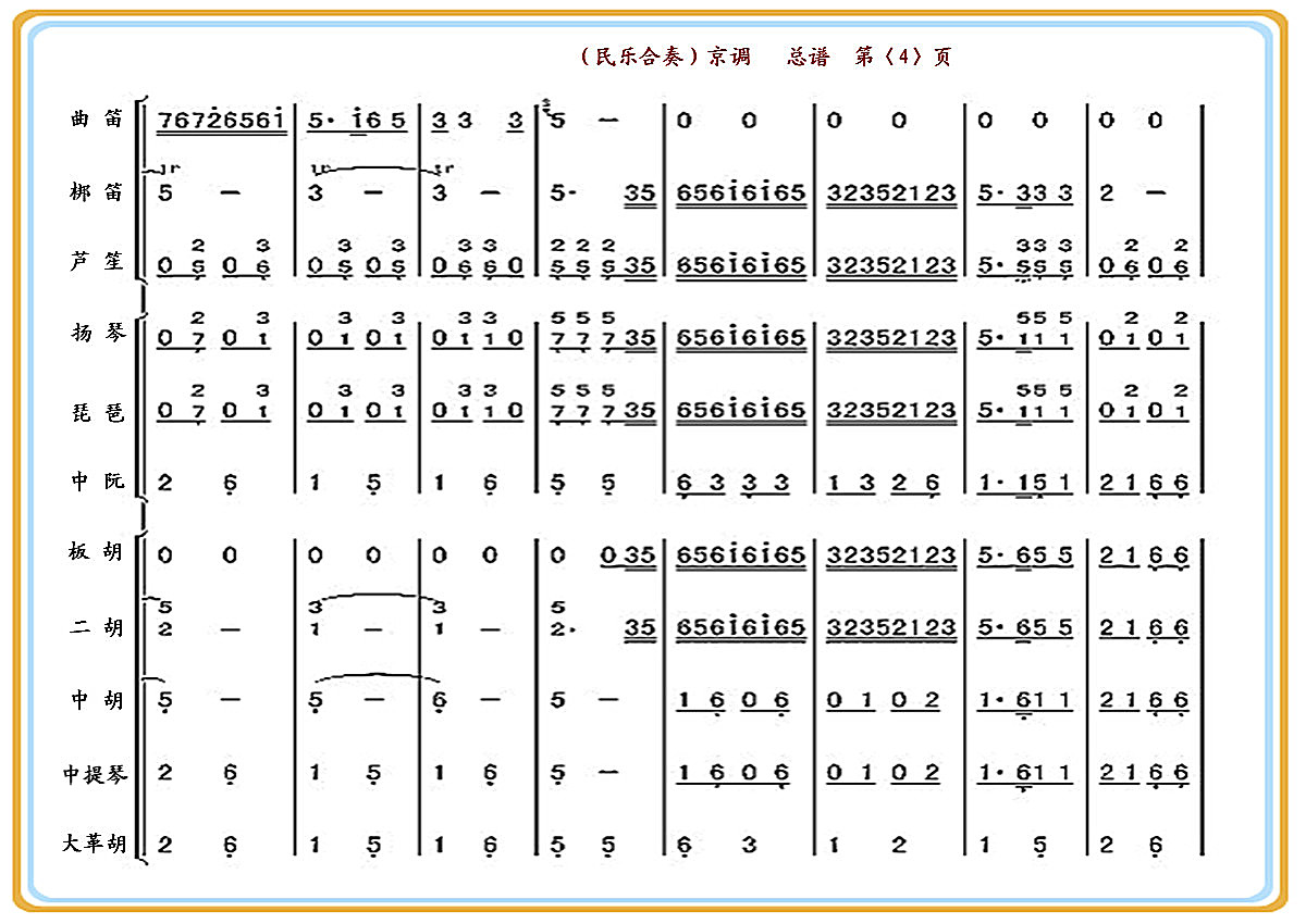 京 调（总谱）4