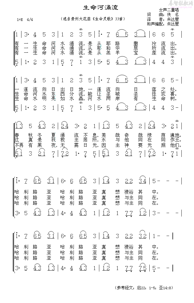 生命河涌流（合唱）