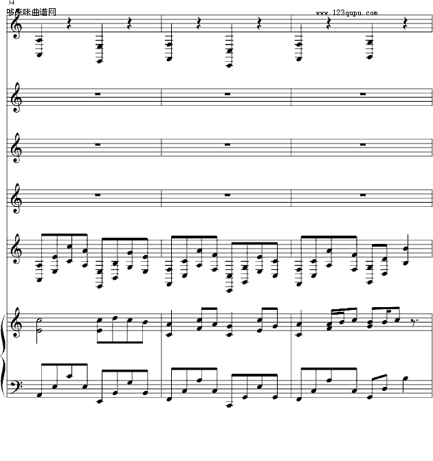 野蛮女友-(总谱)canon-帕赫贝尔-Pachelbel
