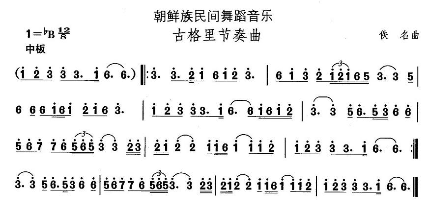 中国民族民间舞曲选（十一）朝鲜族舞蹈：古格里节奏曲（2）