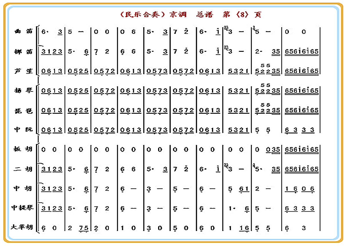 京 调（总谱）8