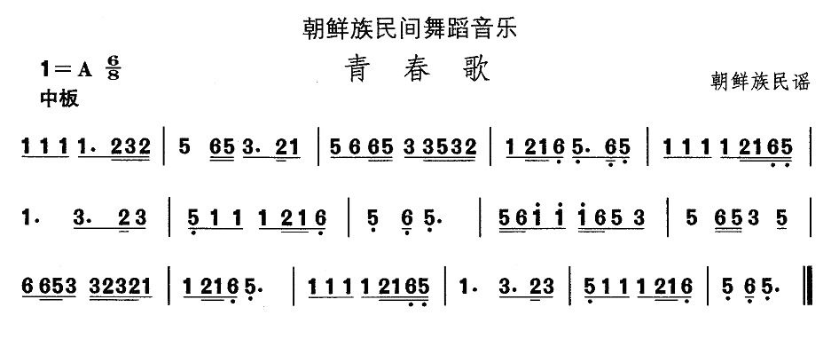 中国民族民间舞曲选（十一）朝鲜族舞蹈：青春歌