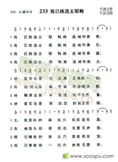 我已拣选主耶稣