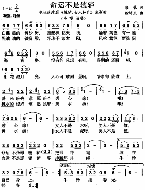 命运不是辘轳（辘轳·女人和井片头歌）