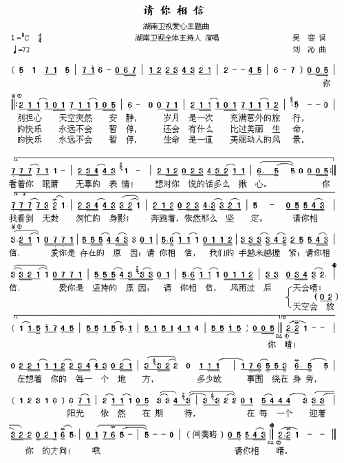请你相信（抗击“非典”歌曲）