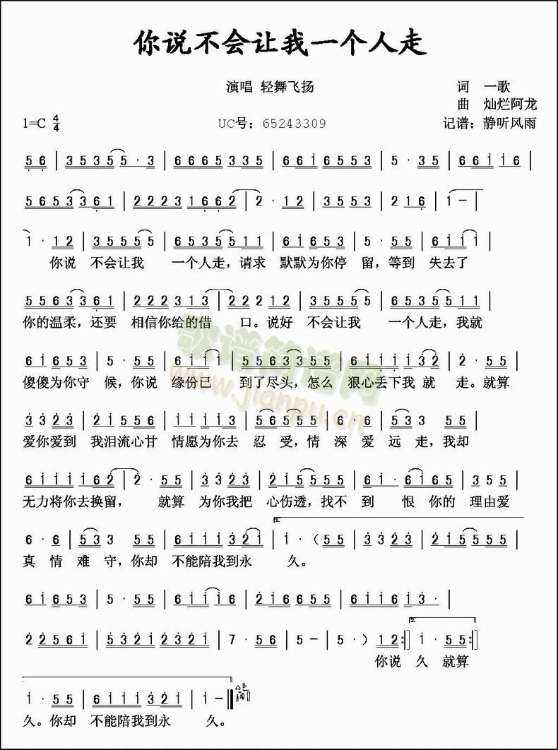 你说不会让我一个人走