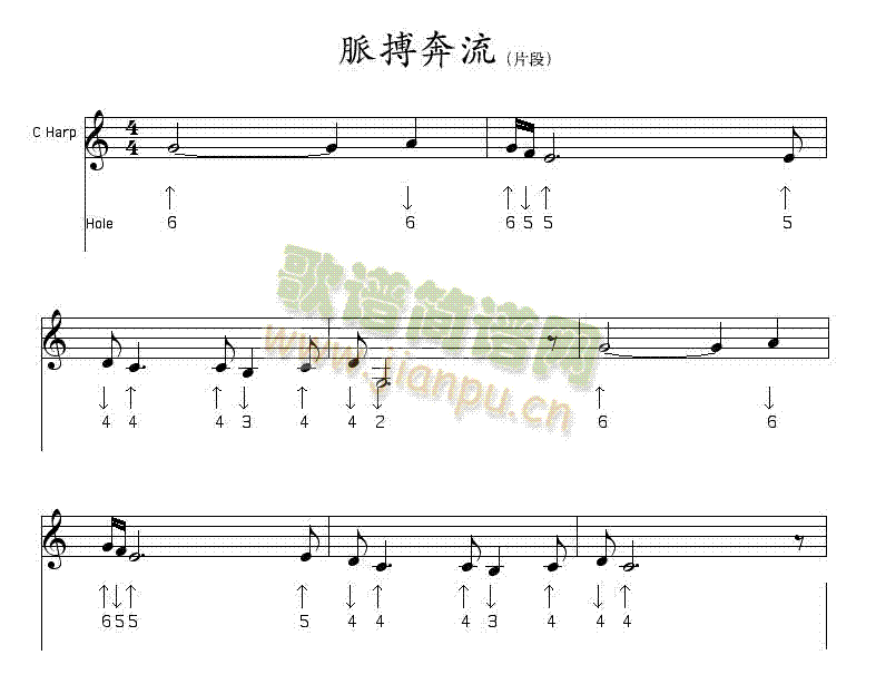 脉搏奔流口琴谱