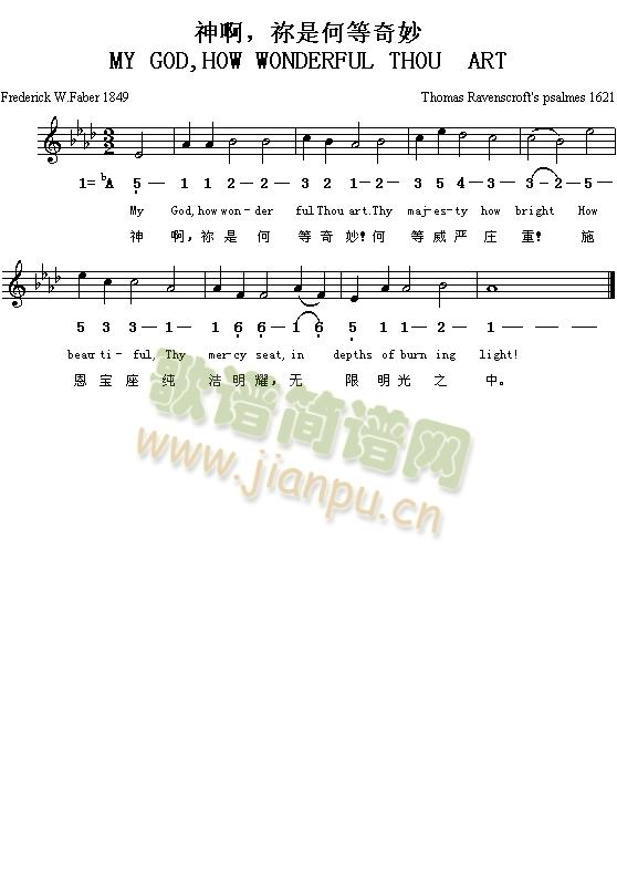 神啊，祢是何等奇妙