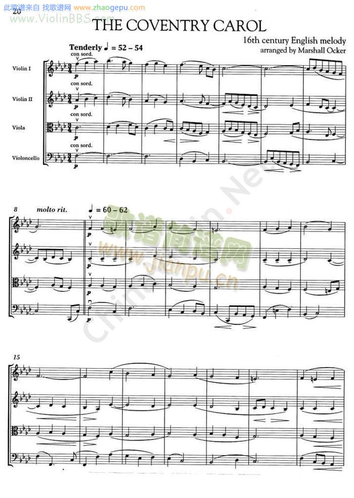 【四重奏】The coventry carol