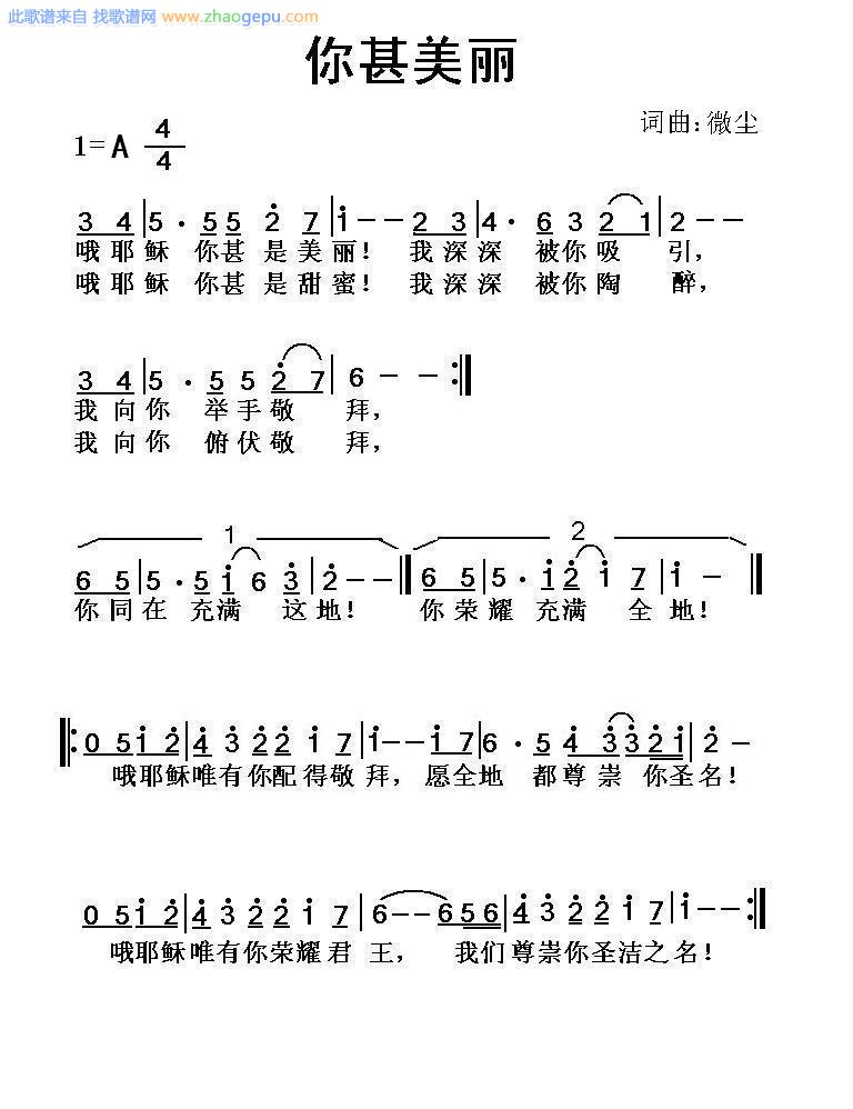 你甚美丽