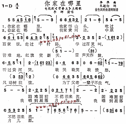 你家在哪里(常香玉主题歌)