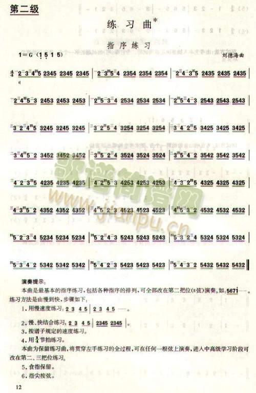 中阮二级练习曲谱