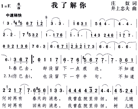 我了解你