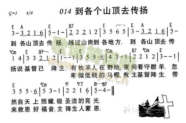 到各各山顶去传扬
