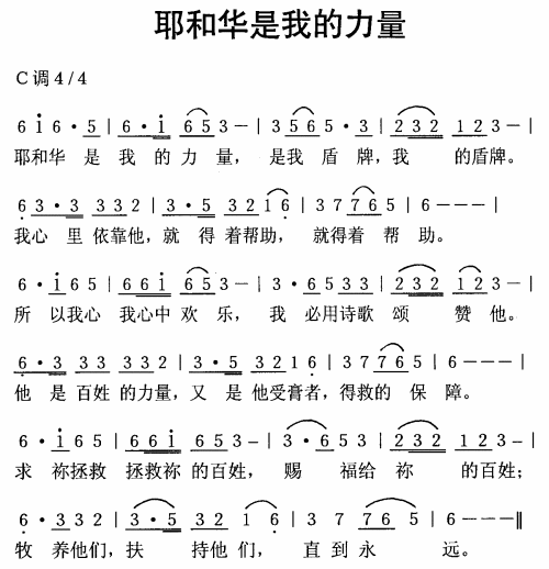 耶和华是我的力量