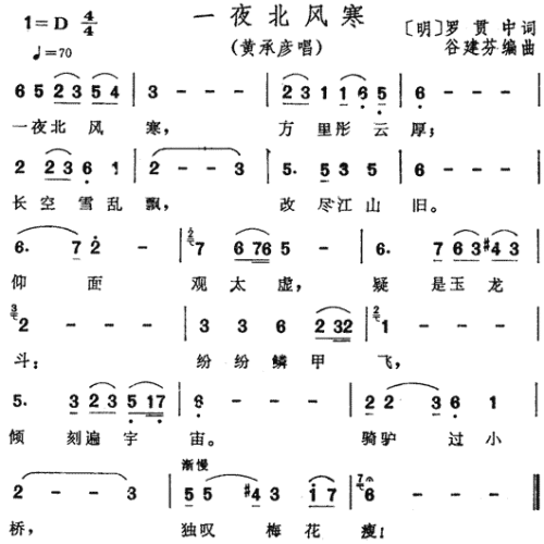 一夜北风寒（三国演义插曲）