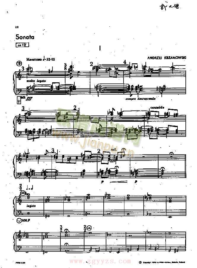 奏鸣曲 克扎诺夫斯基曲1-5
