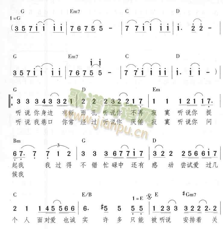 听说（+吉它演奏和弦）[不同版本]