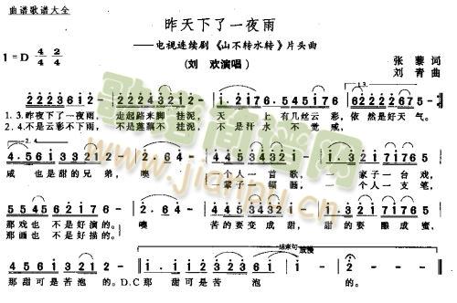 昨天下了一场雨*