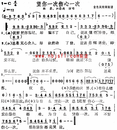 望你一次伤心一次