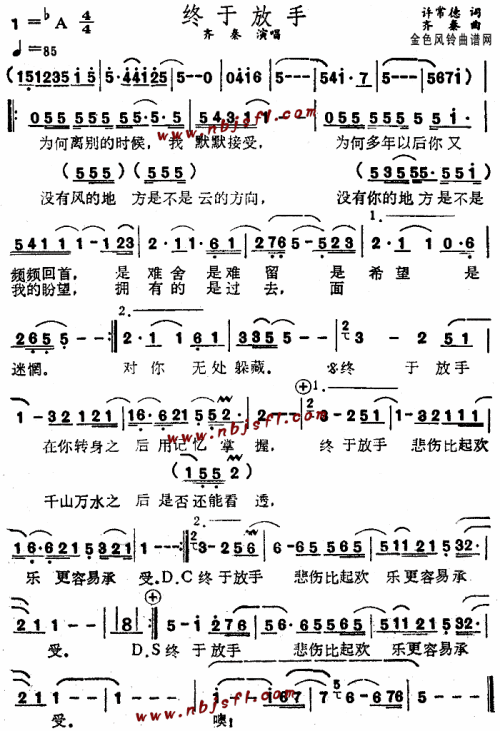 终于放手--齐秦